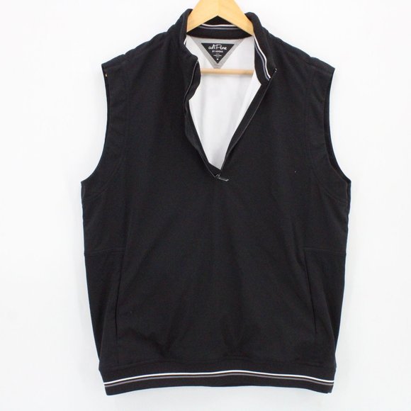 Adipure By Adidas Vest Men Black Sleeveless Pullover Half Zip Polyester Medium M - Picture 1 of 9